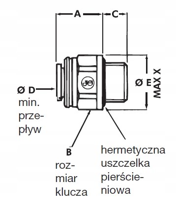 REDUKCJA PROSTA ZŁĄCZKA WKRĘCANA 3/8" GZ x PRZEWÓD