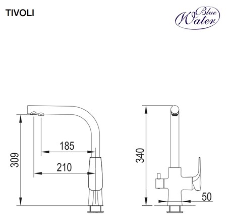 Bateria Trójdrożna Tivoli - czarny mat