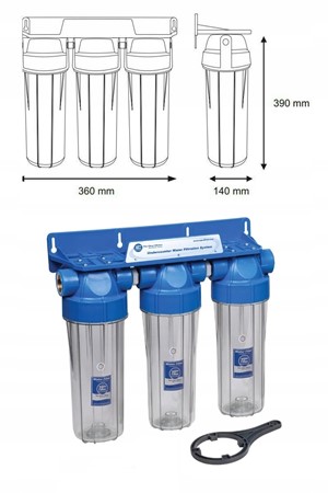 Korpus 3-Stopniowy FHPRCL12-B-TRIPLE Aquafilter