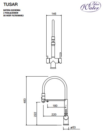 Bateria trójdrożna TUSAR grafit Gun Met Blue Water