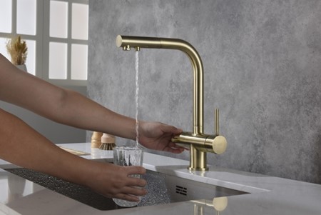 Kran trójdrożny Alabama mosiądz anty Blue Water