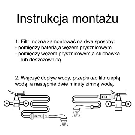 FILTR PRYSZNICOWY AKTYWNY WĘGIEL I KDF BIAŁY