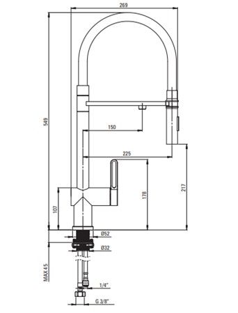 Kran trójdrożny Deante Magnetic titanium