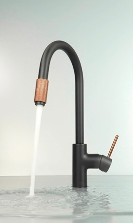 Bateria trójdrożna Deante ASTER czarny mat , miedź