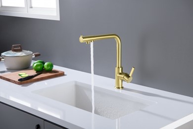 Bateria Trójdrożna Royal- mosiądz antyczny