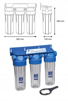 Korpus 3-Stopniowy FHPRCL12-B-TRIPLE Aquafilter