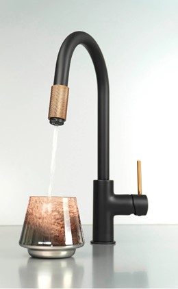 Bateria trójdrożna Deante ASTER czarny mat , miedź