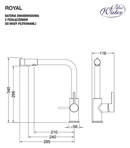 Bateria Trójdrożna Royal- czarny mat