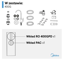 Midea 400GPD Bezbiornikowy filtr Odwróconej Osmozy