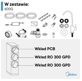 Midea 600GPD Bezbiornikowy filtr Odwróconej Osmozy